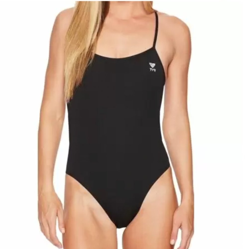 TYR Solid Trinityfit One-Piece (Black) Women's Swimsuits One Piece 34